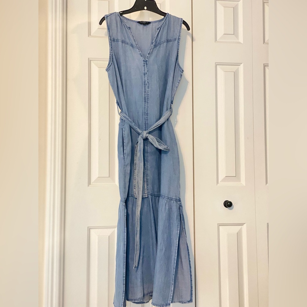 Blue Denim Sleeveless Dress - Picture 3 of 5